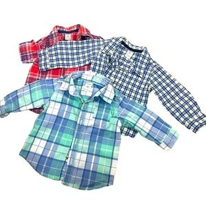 Lot of Infant Boys Plaid Button Up Shirts Size 6 months